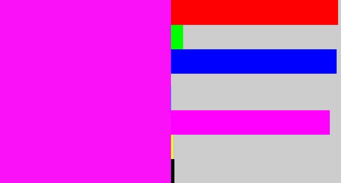 Hex color #fb11f8 - bright magenta