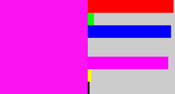 Hex color #fb13f1 - bright magenta