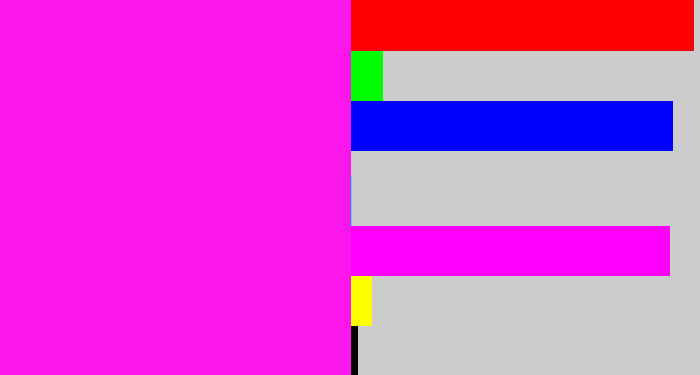Hex color #fb16eb - pink/purple