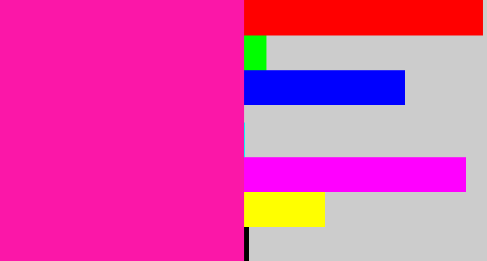Hex color #fb17a8 - shocking pink
