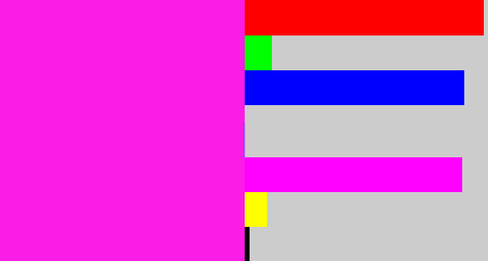Hex color #fb1ce5 - pink/purple