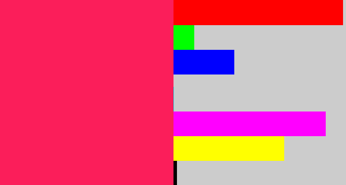 Hex color #fb1e5a - red pink