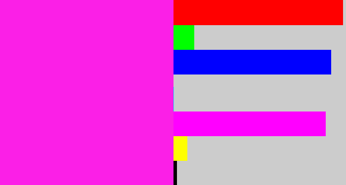 Hex color #fb1fe7 - pink/purple
