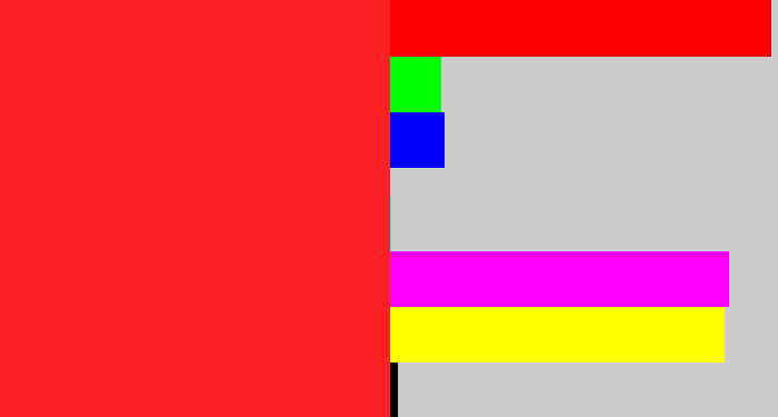 Hex color #fb2024 - vermillion