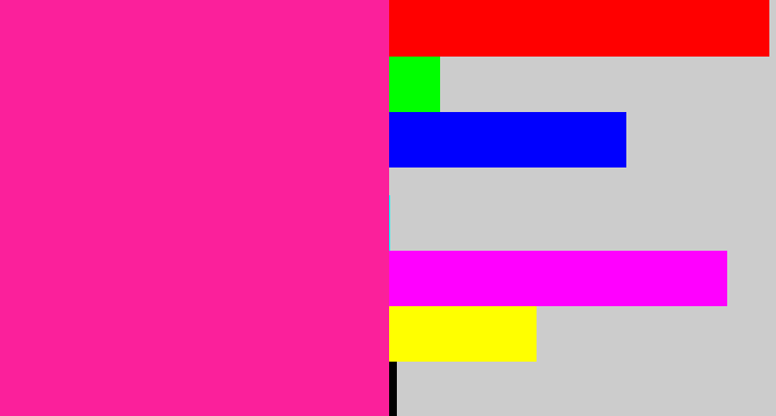 Hex color #fb209b - electric pink