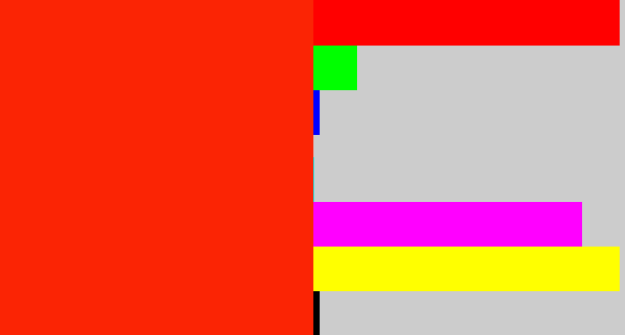 Hex color #fb2404 - vermillion