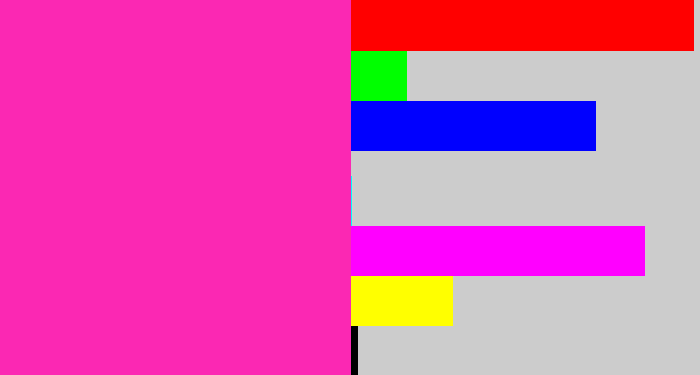 Hex color #fb28b3 - barbie pink