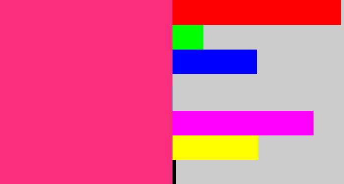 Hex color #fb2e7e - warm pink