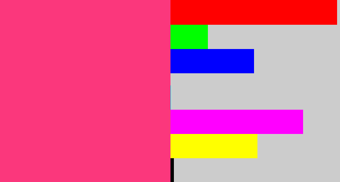 Hex color #fb377c - warm pink
