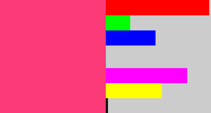Hex color #fb3a77 - warm pink