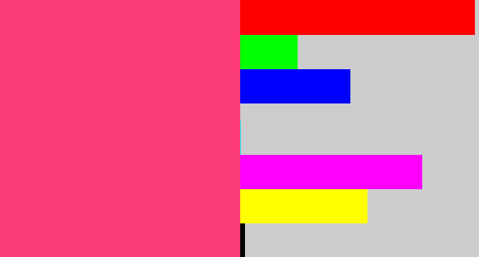 Hex color #fb3c76 - warm pink