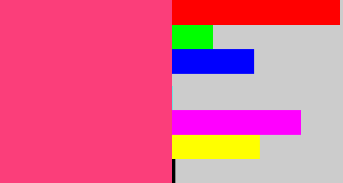 Hex color #fb3e7a - warm pink