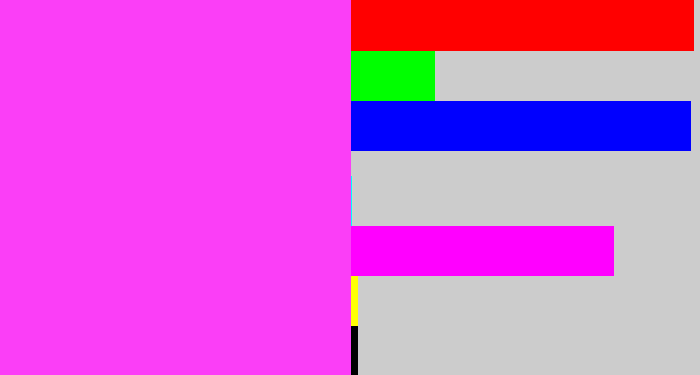 Hex color #fb3ef7 - light magenta