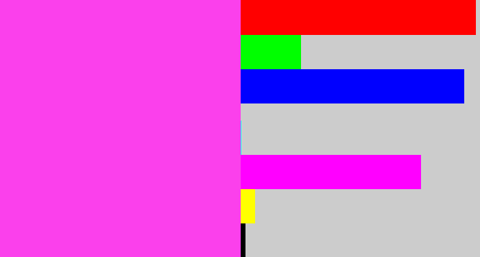 Hex color #fb40ec - light magenta