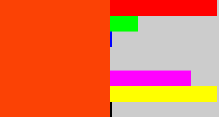 Hex color #fb4205 - red orange