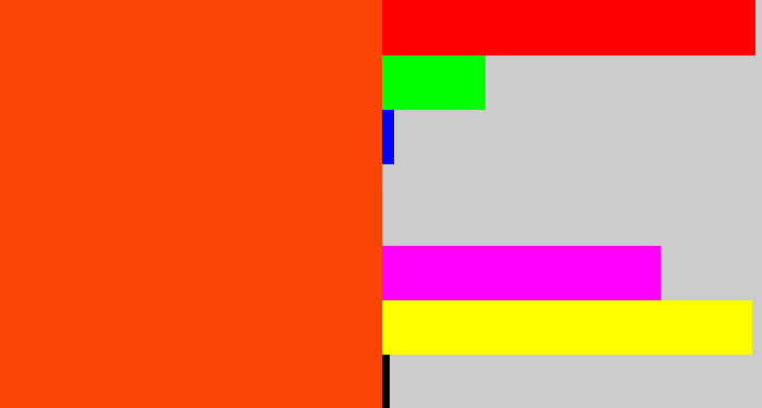 Hex color #fb4507 - blood orange