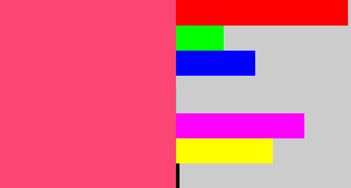 Hex color #fb4572 - warm pink