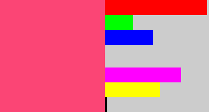 Hex color #fb4575 - warm pink