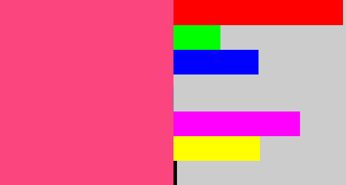 Hex color #fb457e - warm pink