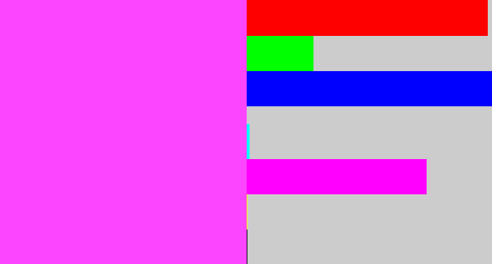 Hex color #fb45fe - violet pink
