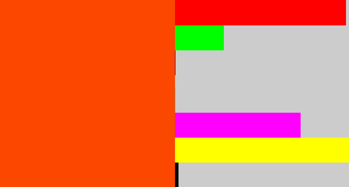 Hex color #fb4700 - blood orange