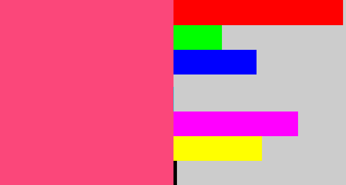 Hex color #fb477a - warm pink
