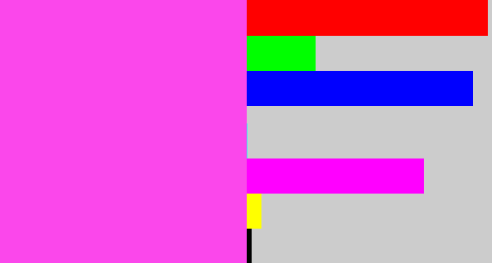 Hex color #fb47eb - light magenta