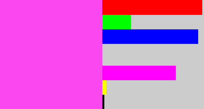 Hex color #fb47f0 - light magenta