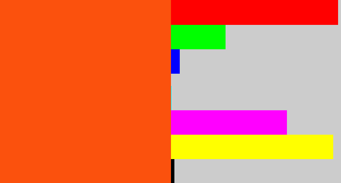 Hex color #fb510d - blood orange