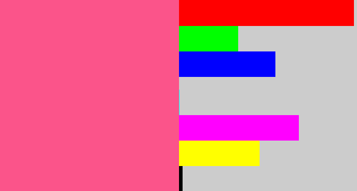 Hex color #fb548a - warm pink