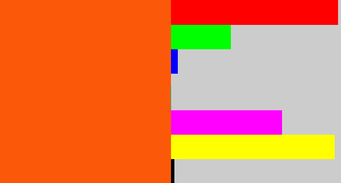 Hex color #fb5909 - bright orange