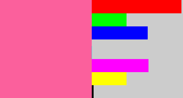 Hex color #fb609c - medium pink