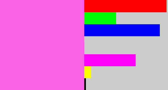 Hex color #fb61e6 - candy pink