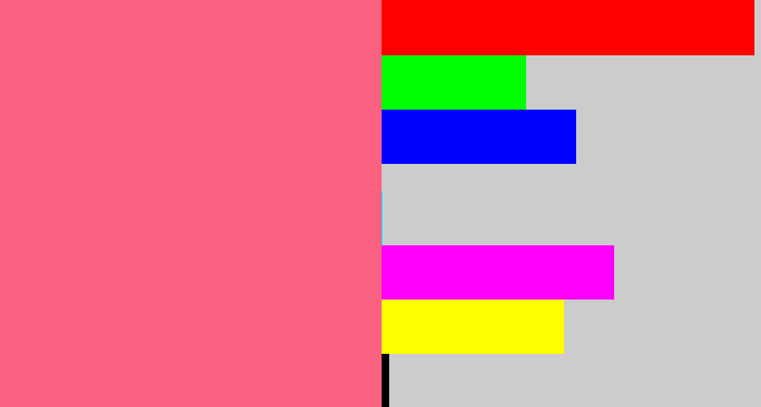 Hex color #fb6282 - warm pink