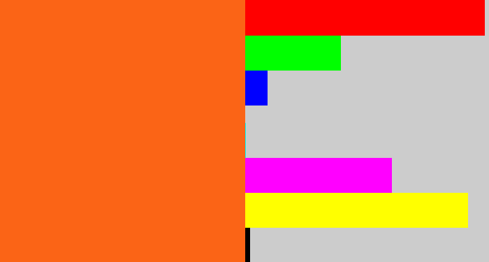 Hex color #fb6416 - orange