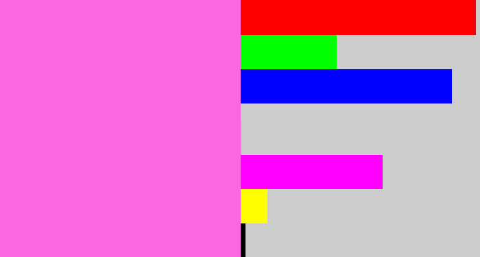 Hex color #fb67e0 - candy pink
