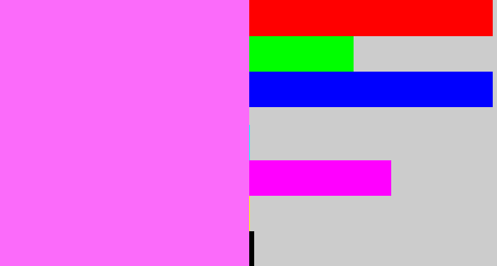Hex color #fb6bfa - violet pink