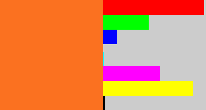 Hex color #fb7120 - orange