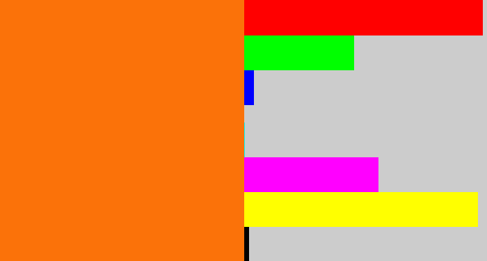 Hex color #fb7209 - orange