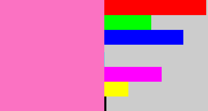 Hex color #fb72c2 - bubblegum