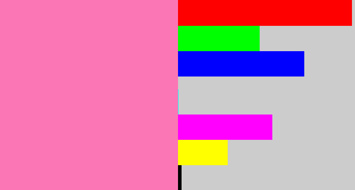 Hex color #fb76b5 - bubblegum