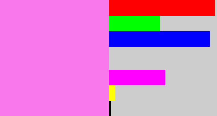 Hex color #fb78ec - purply pink