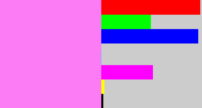 Hex color #fb7cf4 - purply pink