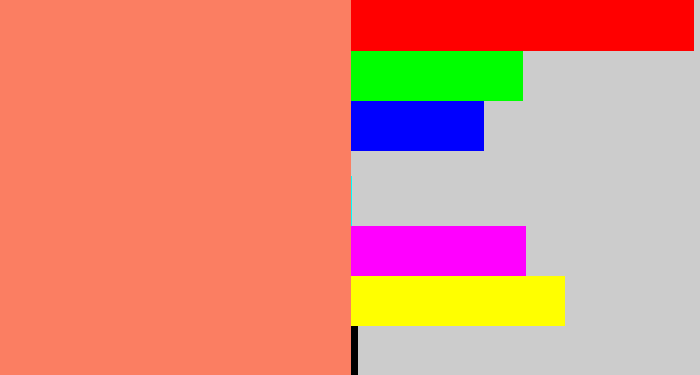 Hex color #fb7e62 - salmon
