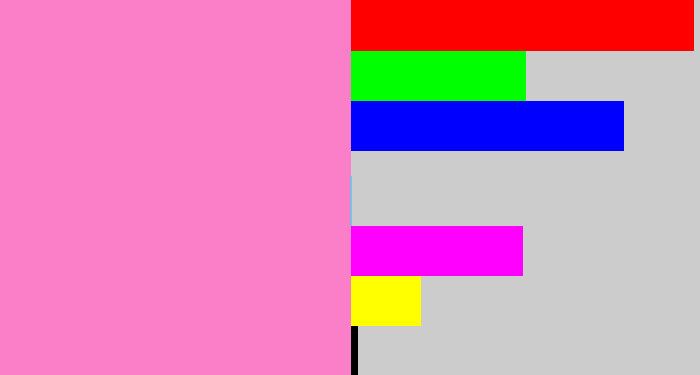 Hex color #fb7fc8 - bubblegum pink