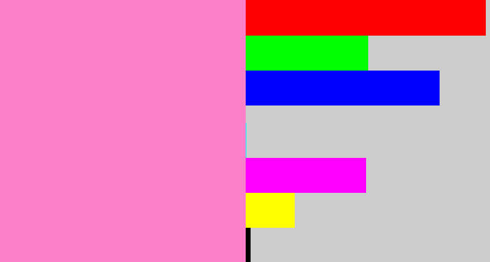 Hex color #fb80c9 - bubblegum pink