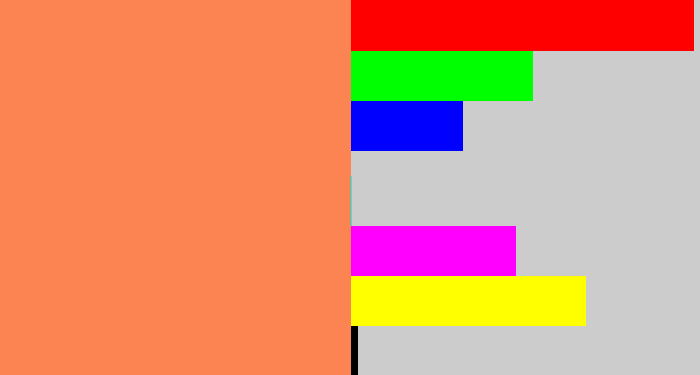 Hex color #fb8452 - orangish