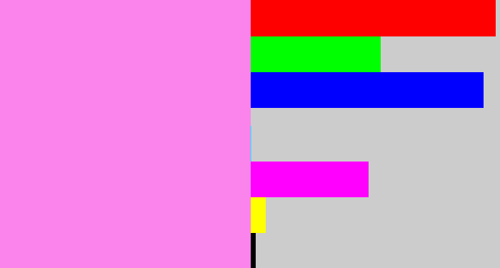Hex color #fb84ec - purply pink