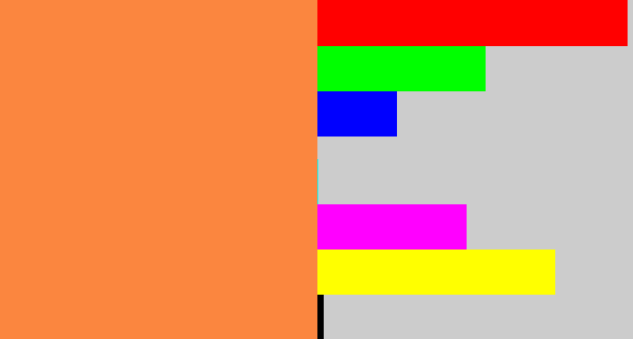 Hex color #fb863f - orangish