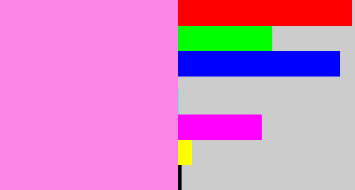 Hex color #fb86e8 - purply pink